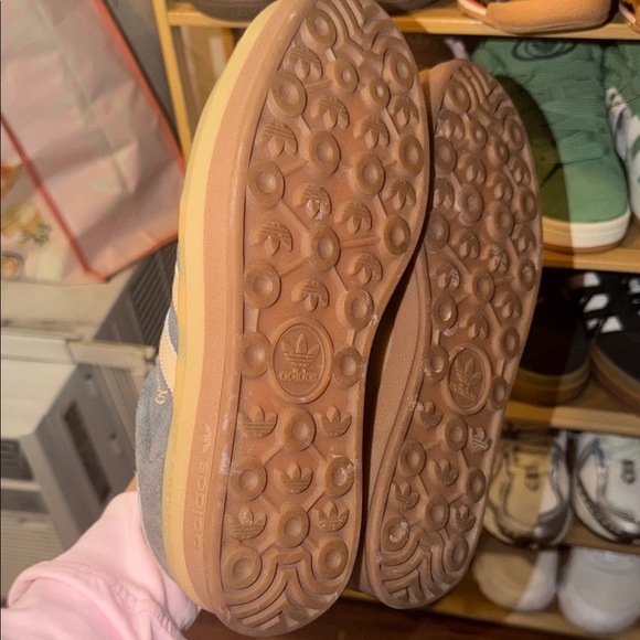 Adidas Gazelle Gray and Tan Sneakers - Picture 4 of 5